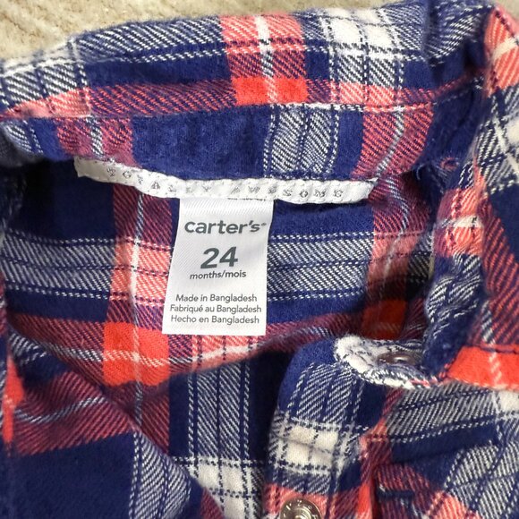 Bundle of 2 Carters Baby Girl Plaid Long Sleeve Tops size 24 months - Picture 4 of 13